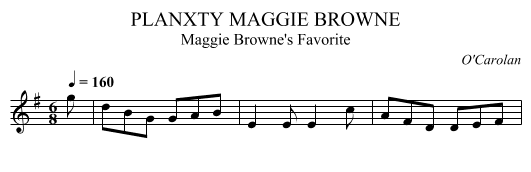 PLANXTY MAGGIE BROWNE - staff notation