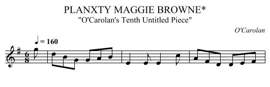 PLANXTY MAGGIE BROWNE* - staff notation