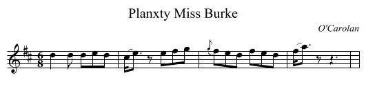 Planxty Miss Burke - staff notation