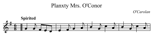 Planxty Mrs. O'Conor - staff notation