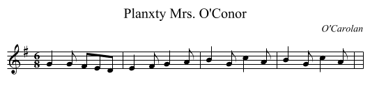 Planxty Mrs. O'Conor - staff notation