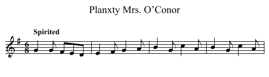 Planxty Mrs. O’Conor - staff notation