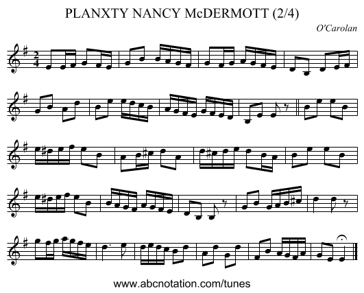 PLANXTY NANCY McDERMOTT (2/4) - staff notation