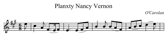Planxty Nancy Vernon - staff notation