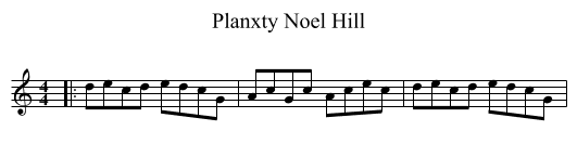 Planxty Noel Hill - staff notation
