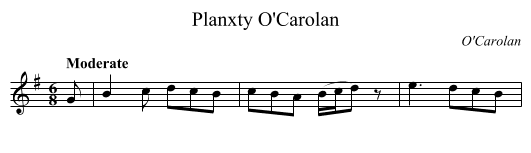 Planxty O'Carolan - staff notation