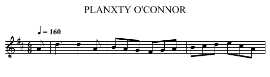 PLANXTY O'CONNOR - staff notation