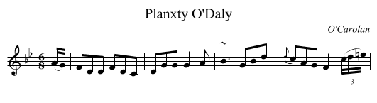 Planxty O'Daly - staff notation