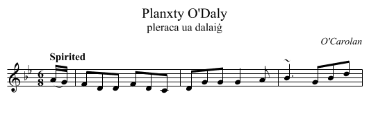 Planxty O'Daly - staff notation