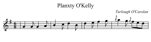 Planxty O'Kelly - staff notation