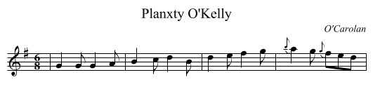 Planxty O'Kelly - staff notation