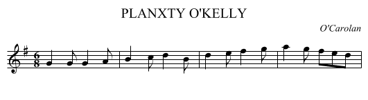 PLANXTY O'KELLY - staff notation