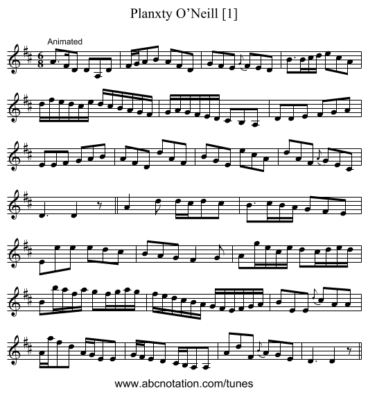Planxty O’Neill [1] - staff notation