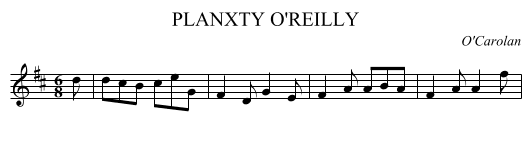 PLANXTY O'REILLY - staff notation