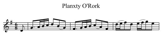 Planxty O'Rork - staff notation