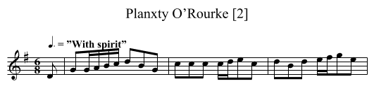 Planxty O’Rourke [2] - staff notation
