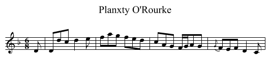 Planxty O'Rourke - staff notation
