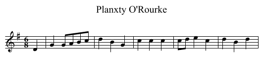 Planxty O'Rourke - staff notation