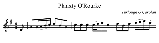 Planxty O'Rourke - staff notation