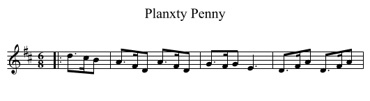 Planxty Penny - staff notation