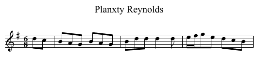 Planxty Reynolds - staff notation