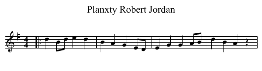 Planxty Robert Jordan - staff notation
