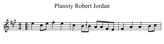 Planxty Robert Jordan - staff notation