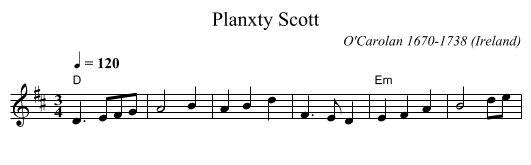Planxty Scott - staff notation