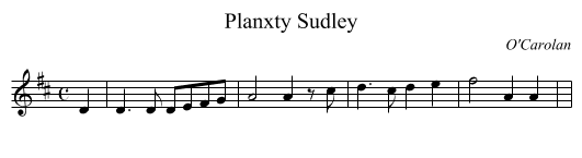 Planxty Sudley - staff notation