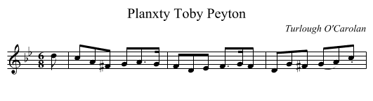 Planxty Toby Peyton - staff notation