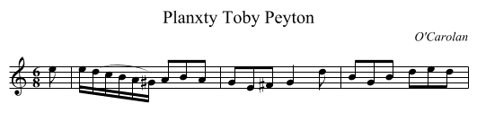 Planxty Toby Peyton - staff notation