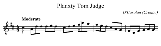 Planxty Tom Judge - staff notation