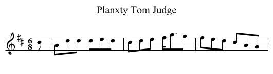 Planxty Tom Judge - staff notation
