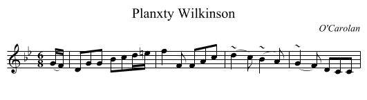 Planxty Wilkinson - staff notation