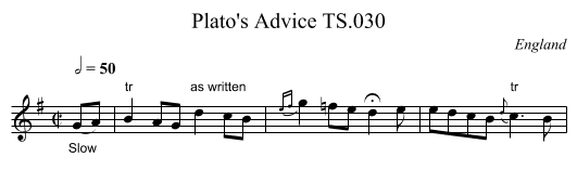 Plato's Advice TS.030 - staff notation