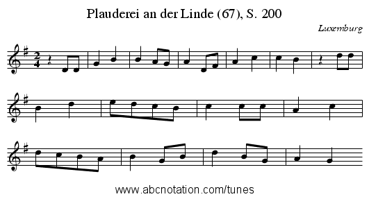 Plauderei an der Linde (67), S. 200 - staff notation