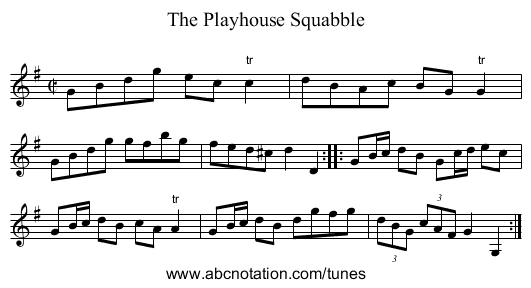 Playhouse Squabble, The - staff notation