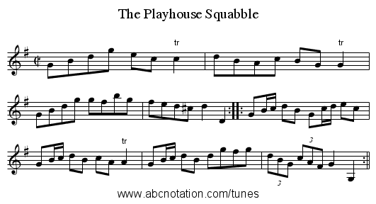 Playhouse Squabble, The - staff notation