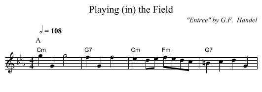 Playing (in) the Field - staff notation