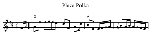 Plaza Polka - staff notation