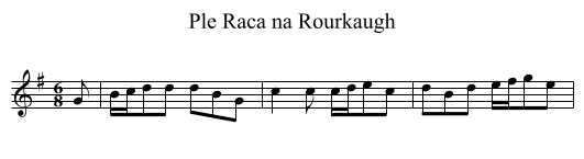 Ple Raca na Rourkaugh - staff notation