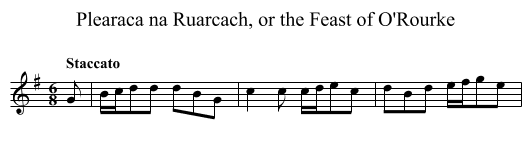 Plearaca na Ruarcach, or the Feast of O'Rourke - staff notation