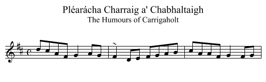 Pléarácha Charraig a' Chabhaltaigh - staff notation
