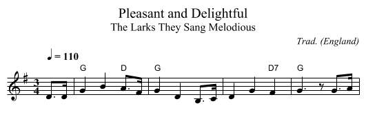 Pleasant and Delightful - staff notation