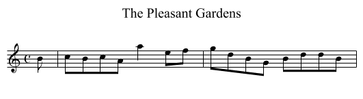 Pleasant Gardens, The - staff notation