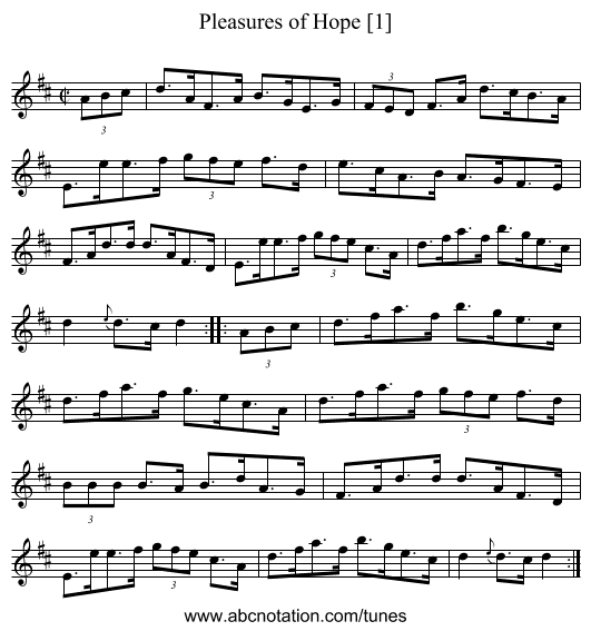 Pleasures of Hope [1] - staff notation