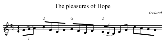 pleasures of Hope, The  - staff notation