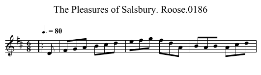 Pleasures of Salsbury. Roose.0186, The - staff notation