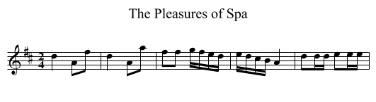 Pleasures of Spa, The - staff notation