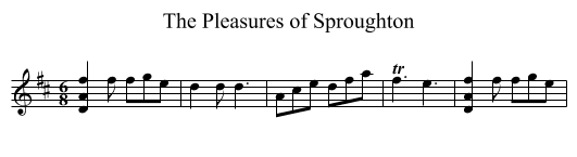 Pleasures of Sproughton, The - staff notation